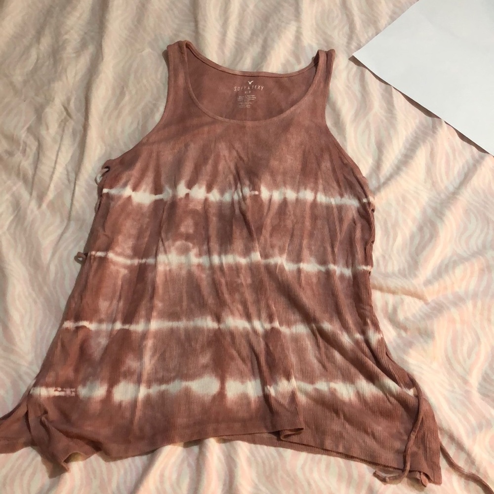 Soft and sexy ripped lace up tank